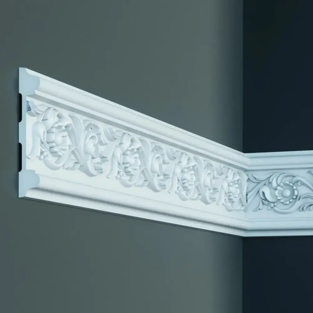 Фото 2 Молдинг с орнаментом Fabello Decor CR 632 20x110x2000 мм, полиуретан, цвет белый Фото 2 Молдинг с орнаментом Fabello Decor CR 632 20x110x2000 мм, полиуретан, цвет белый
