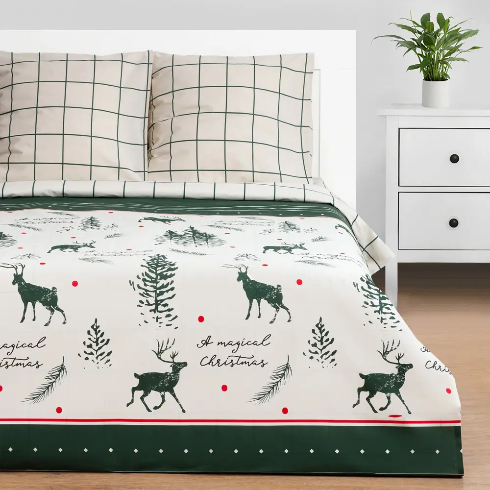 Фото Комплект постельного белья Этель 7733881, евро, бязь, разноцветный