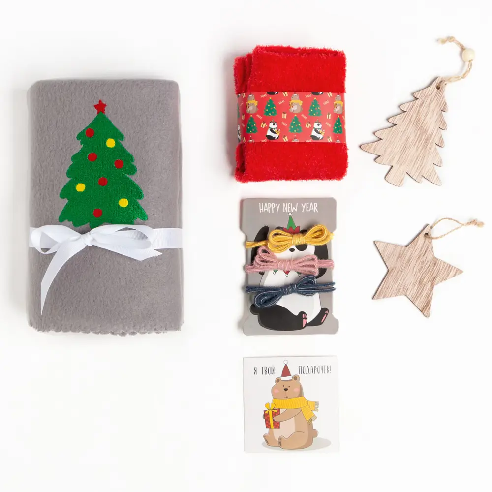 Фото 2 Плед Этель 7149430, 75x100 см, флис, цвет серый, подарочный набор Фото 2 Плед Этель 7149430, 75x100 см, флис, цвет серый, подарочный набор