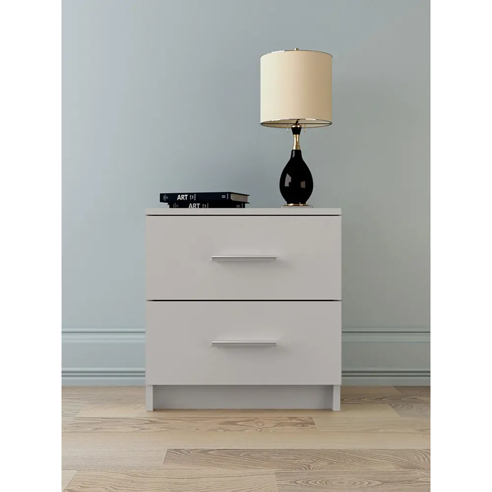 Фото Тумба прикроватная НК Мебель Loft 42x44.30x40.30 см 2 ящика ЛДСП цвет белый