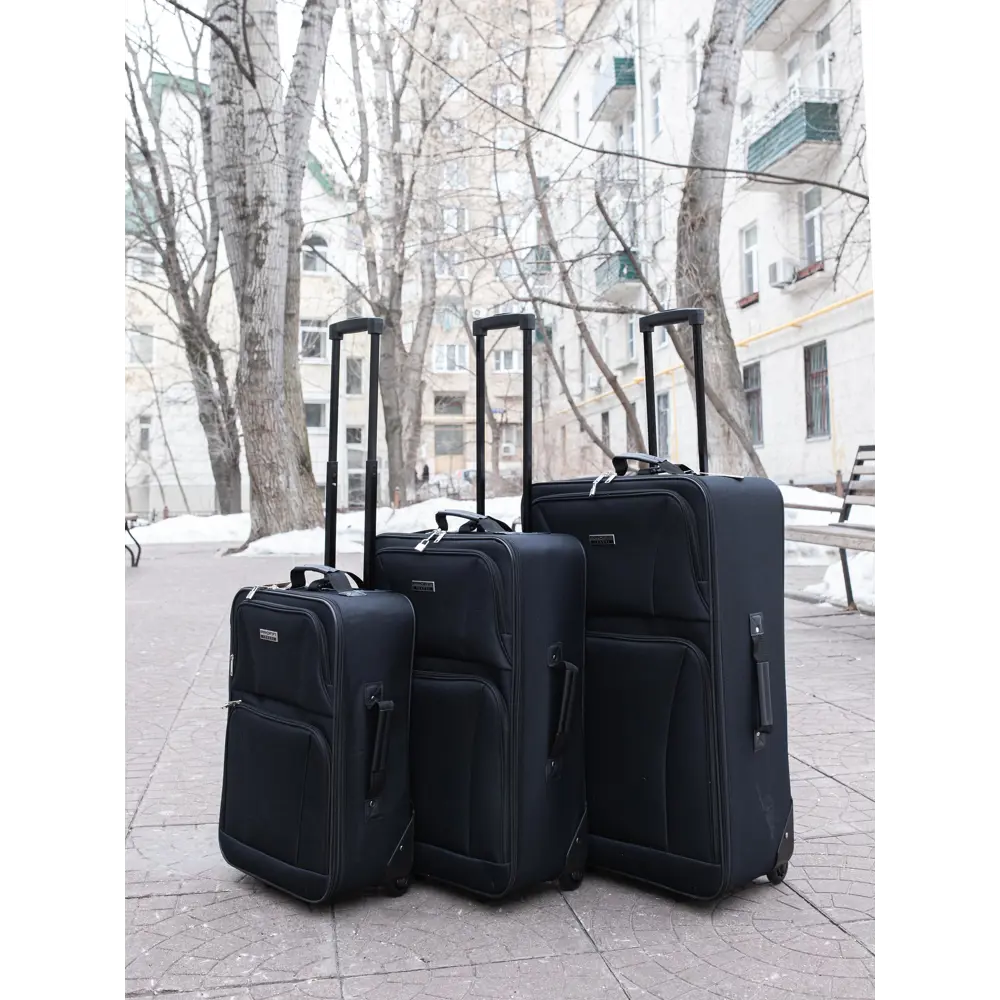 Фото 2 Чемодан Proffi Travel 23х74х45 см текстиль цвет черный Фото 2 Чемодан Proffi Travel 23х74х45 см текстиль цвет черный