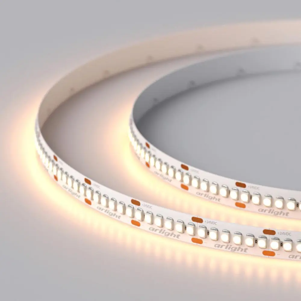 Фото 4 Светодиодная лента Arlight 017428 1 SMD 3528 240 диод/18 Вт/м 24 В IP20 5 м теплый белый свет Фото 4 Светодиодная лента Arlight 017428 1 SMD 3528 240 диод/18 Вт/м 24 В IP20 5 м теплый белый свет