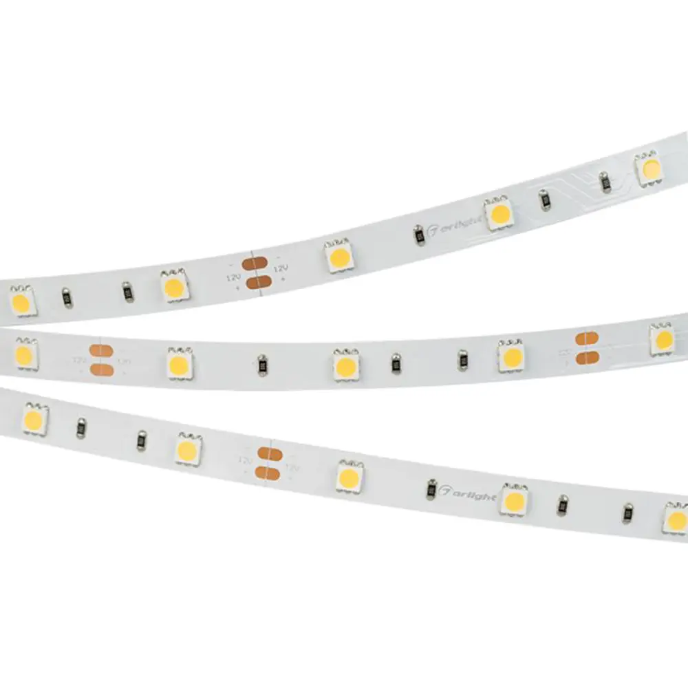 Фото Светодиодная лента ARLIGHT 010594(B) SMD 5060 30 диод/6.20 Вт/м 12 В IP20 50 м теплый белый свет Фото Светодиодная лента ARLIGHT 010594(B) SMD 5060 30 диод/6.20 Вт/м 12 В IP20 50 м теплый белый свет