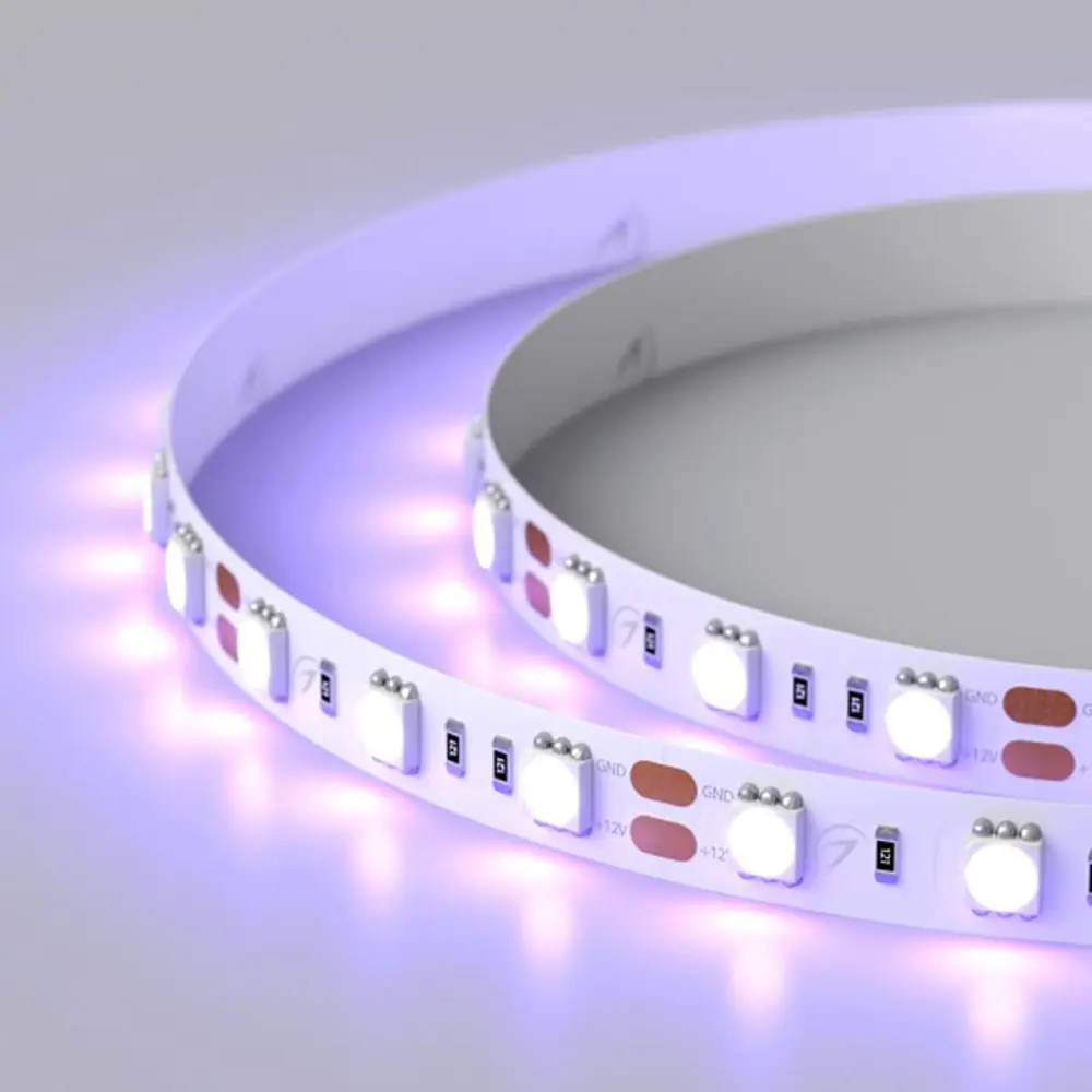 Фото 4 Светодиодная лента Arlight 012815 2 SMD 5060 60 диод/12 Вт/м 12 В IP20 5 м фиолетовый свет Фото 4 Светодиодная лента Arlight 012815 2 SMD 5060 60 диод/12 Вт/м 12 В IP20 5 м фиолетовый свет