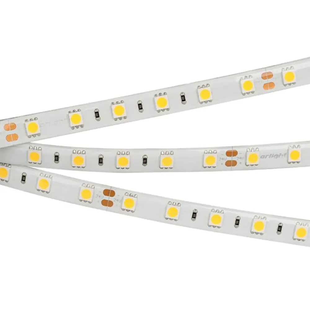 Фото Светодиодная лента Arlight 016847 SMD 5060 60 диод/12 Вт/м 24 В IP65 5 м холодный белый свет Фото Светодиодная лента Arlight 016847 SMD 5060 60 диод/12 Вт/м 24 В IP65 5 м холодный белый свет