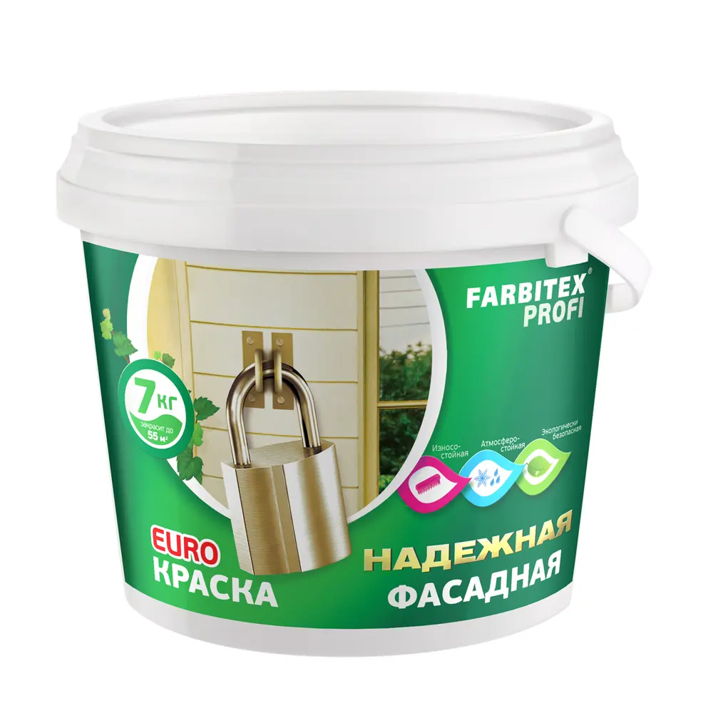 Фото Краска фасадная FARBITEX 4300002325 7 кг цвет белый Фото Краска фасадная FARBITEX 4300002325 7 кг цвет белый
