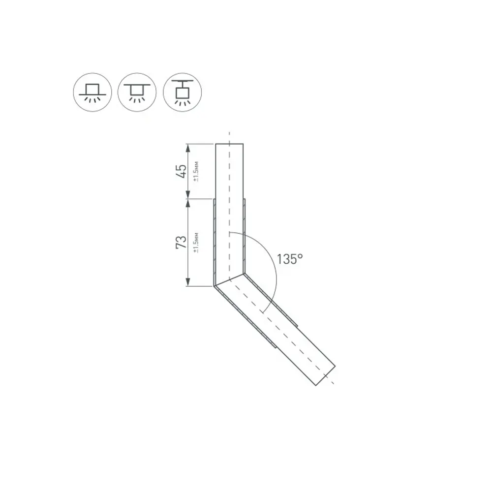 Фото 2 Угол Arlight PLS-LOCK-H25-L135 с Экран Arlighta MAT-L 026136