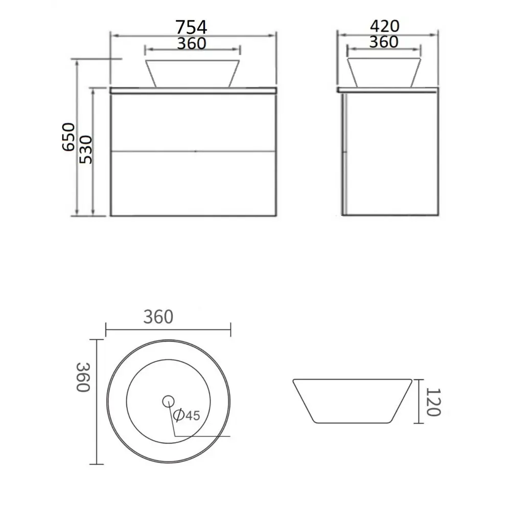 Фото 8 Тумба Orange Otto Ot-75TuWOOD+B08-360W подвесная, с раковиной Фото 8 Тумба Orange Otto Ot-75TuWOOD+B08-360W подвесная, с раковиной
