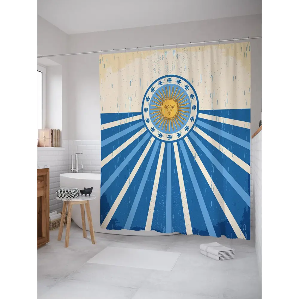 Фото Шторка для ванной комнаты JoyArty sc_29312 200х180см цвет синий