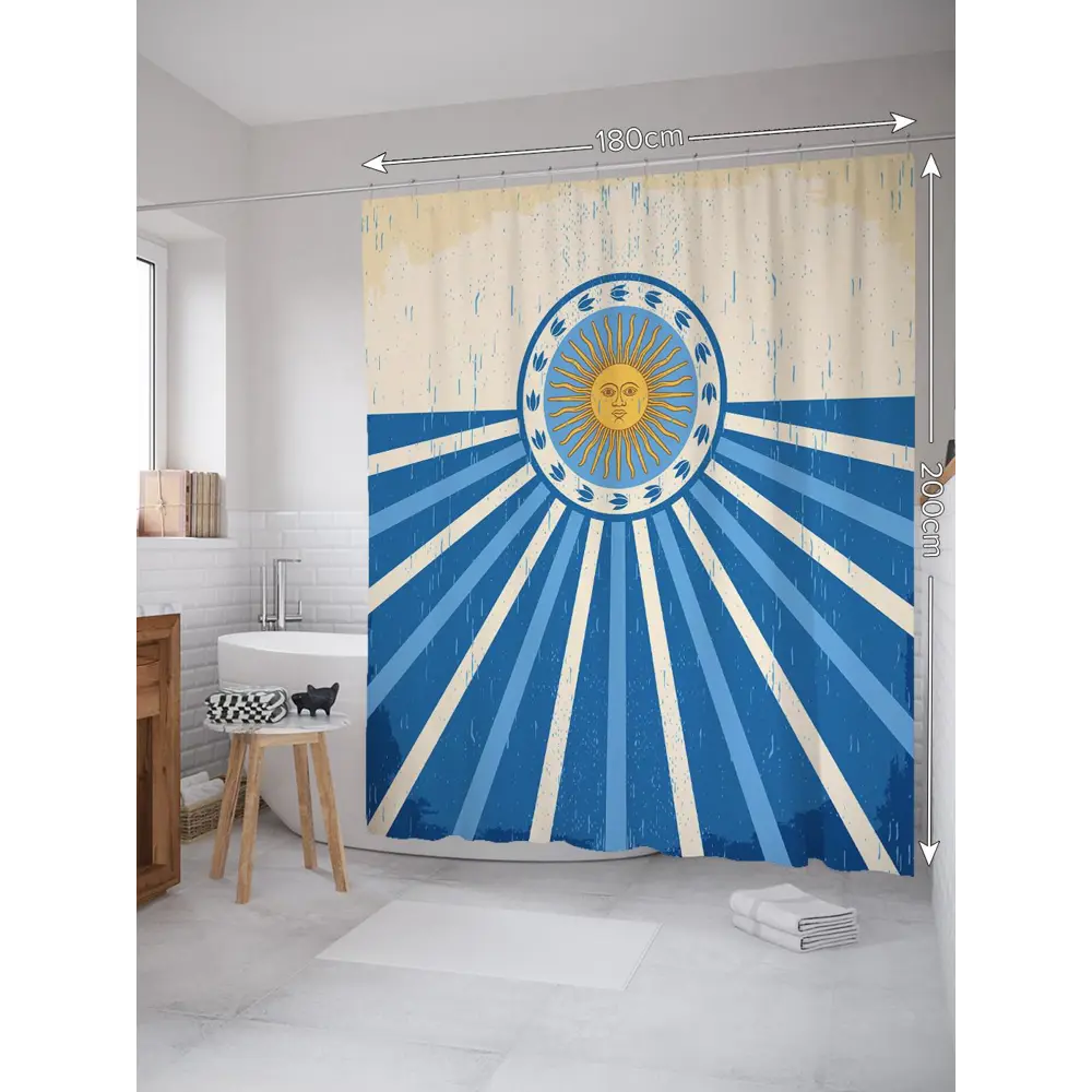 Фото 2 Шторка для ванной комнаты JoyArty sc_29312 200х180см цвет синий