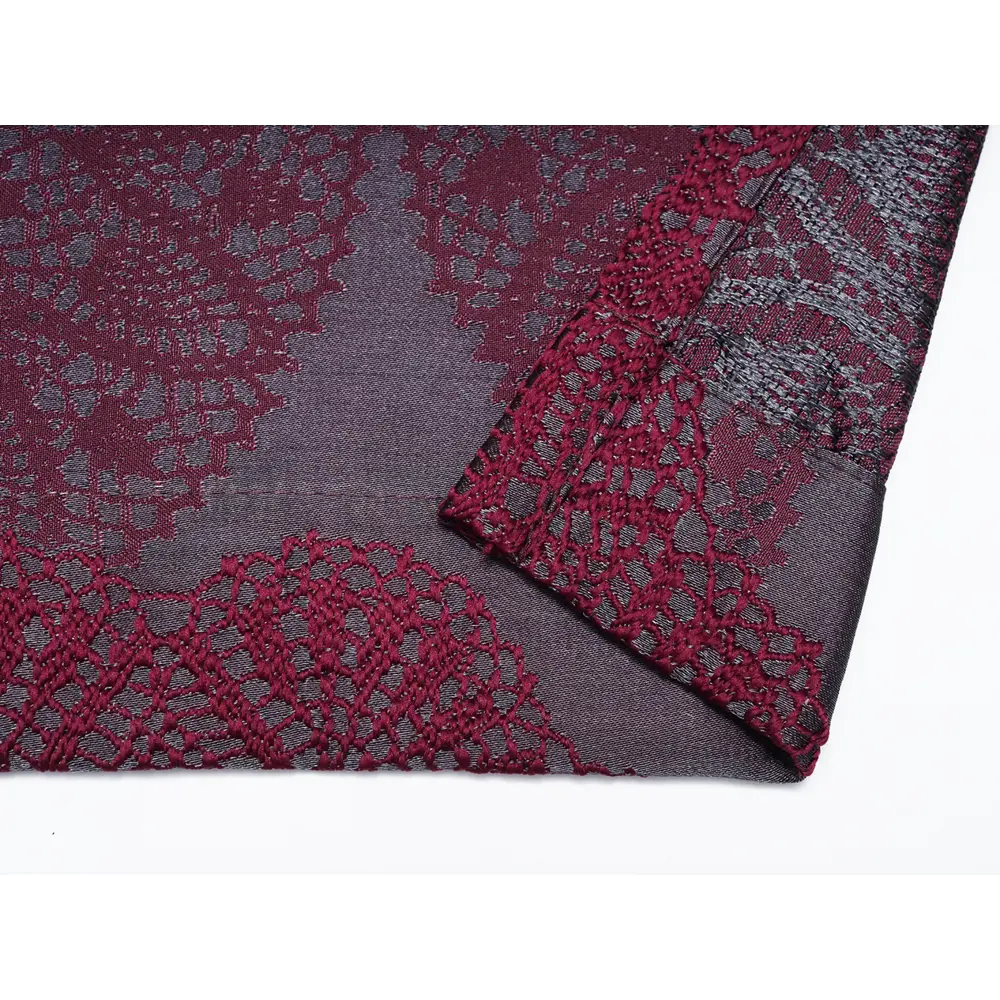 Фото 7 Штора на шторной ленте Муар 170x270 см цвет бордовый