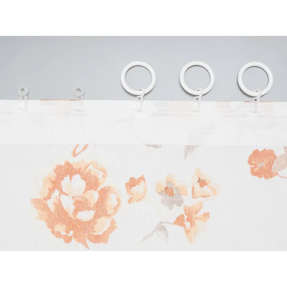 Фото 7 Штора на шторной ленте Маки 170x250 см цвет оранжевый