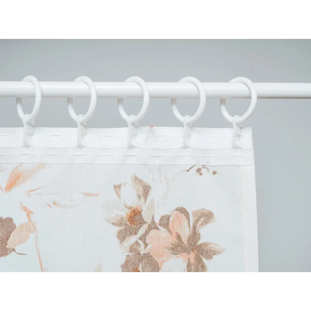 Фото 10 Штора на шторной ленте Маки 170x260 см цвет бежевый