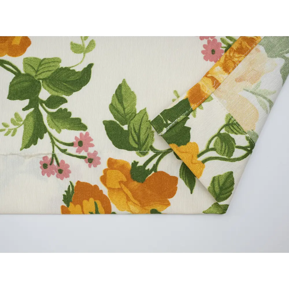 Фото 2 Штора на шторной ленте с печатным рисунком цветы 200x260 см цвет желтый