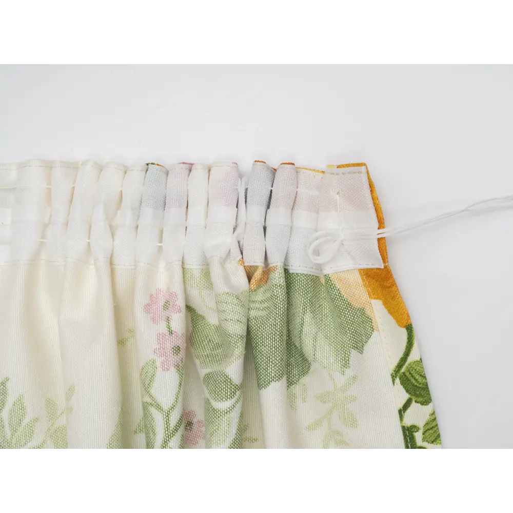 Фото 5 Штора на шторной ленте с печатным рисунком цветы 200x260 см цвет желтый