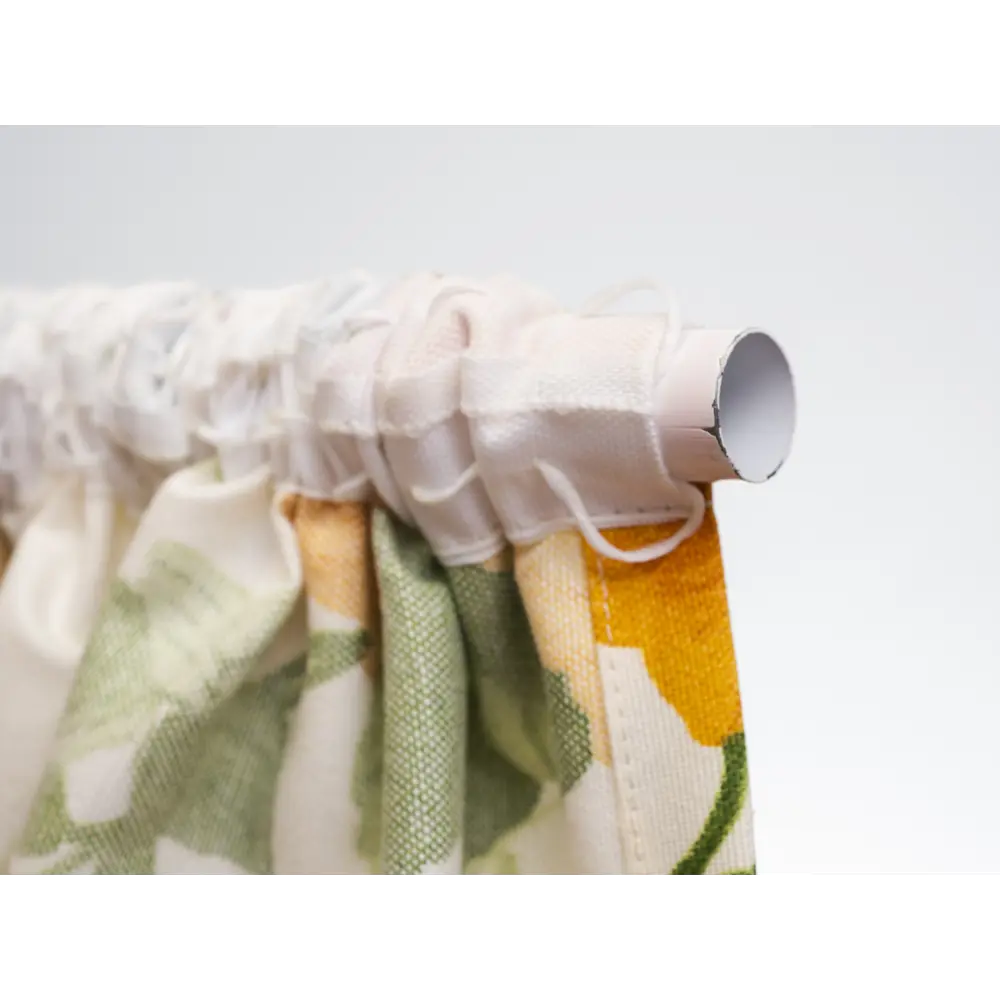 Фото 6 Штора на шторной ленте с печатным рисунком цветы 200x260 см цвет желтый