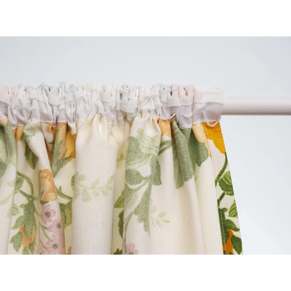 Фото 8 Штора на шторной ленте с печатным рисунком цветы 200x260 см цвет желтый