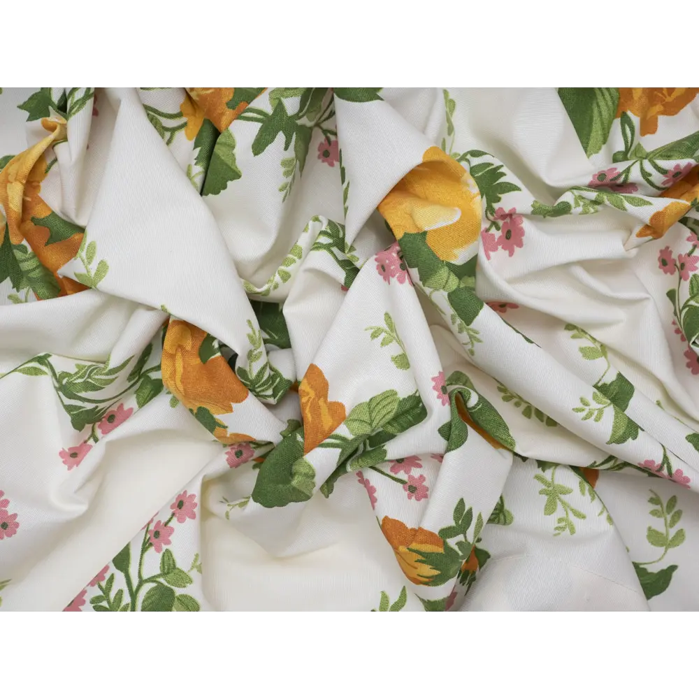 Фото 3 Штора на шторной ленте с печатным рисунком цветы 170x260 см цвет желтый