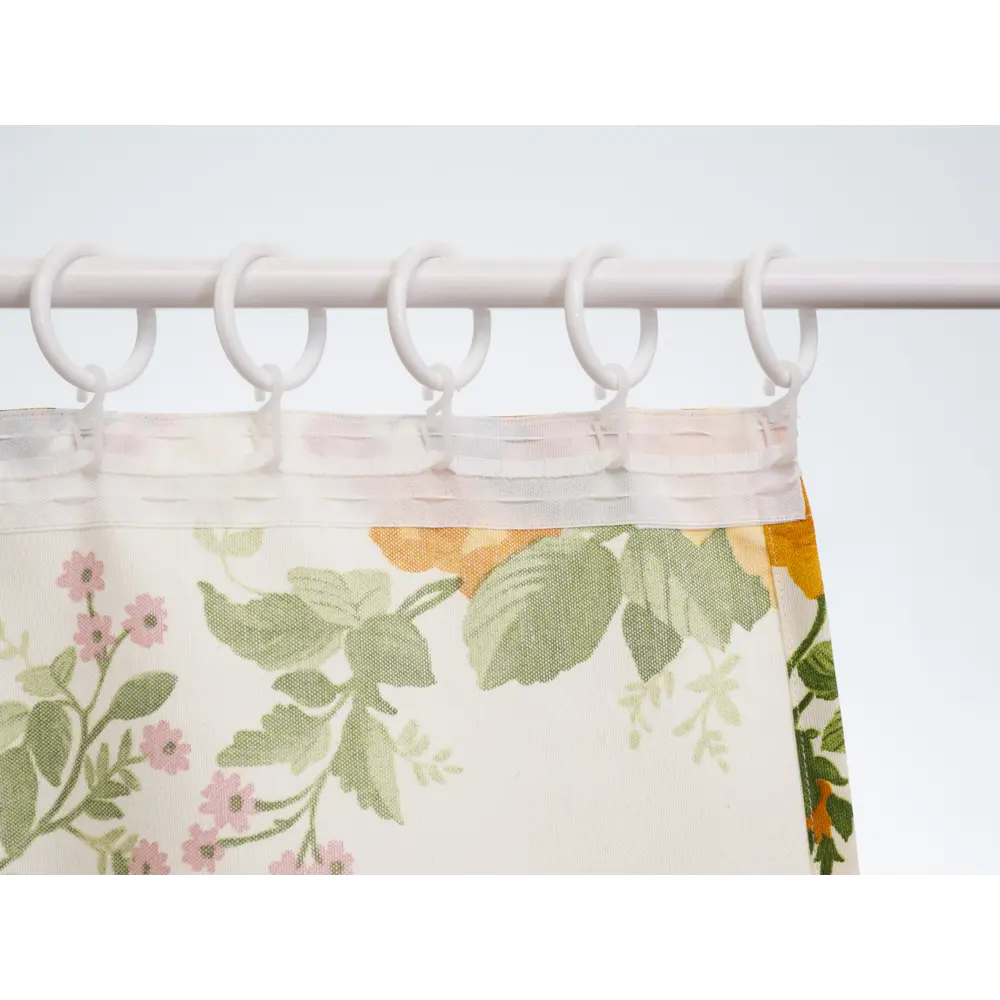 Фото 12 Штора на шторной ленте с печатным рисунком цветы 170x260 см цвет желтый