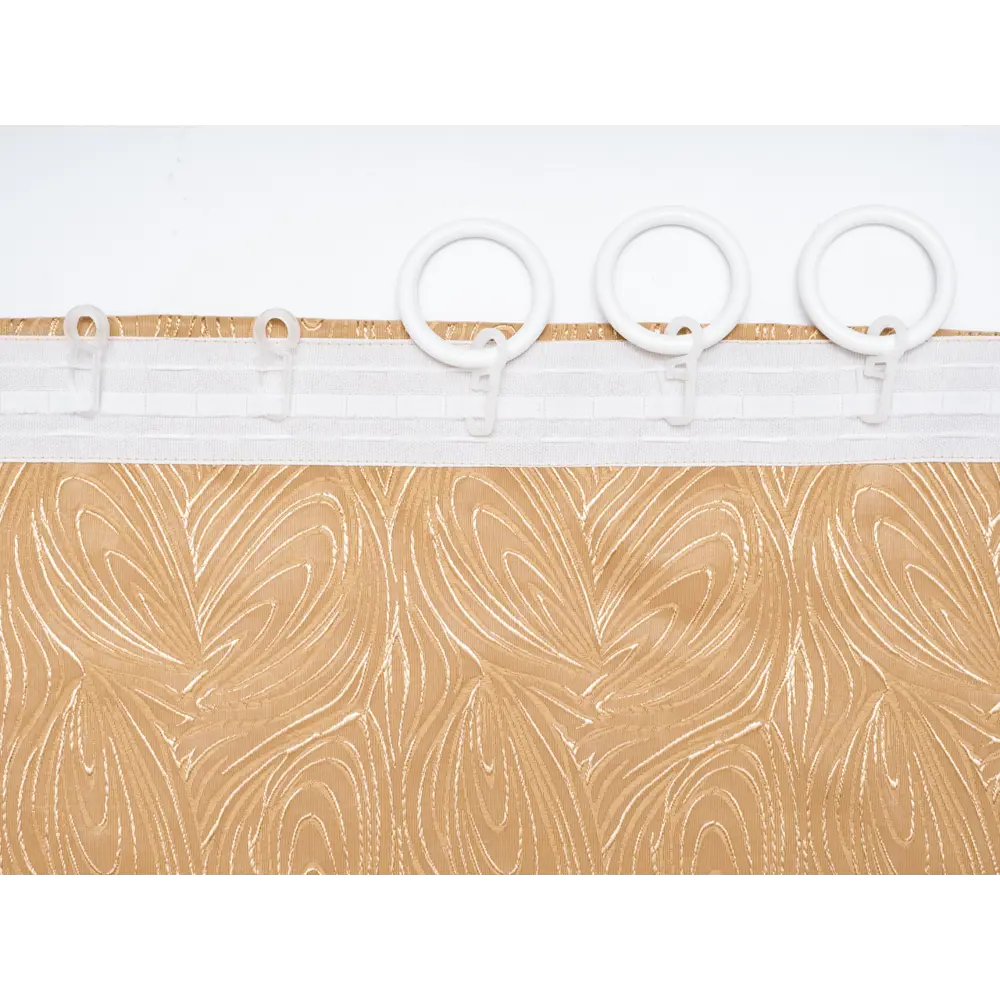 Фото 8 Штора на шторной ленте Марсель 170x270 см цвет золотистый Фото 8 Штора на шторной ленте Марсель 170x270 см цвет золотистый