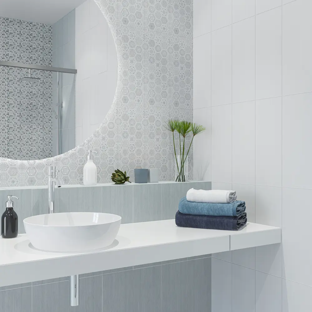 Фото 2 Декор настенный Azori Riviera Favo 20.1x50.5 см матовый 1.3 м² цвет серый Фото 2 Декор настенный Azori Riviera Favo 20.1x50.5 см матовый 1.3 м² цвет серый