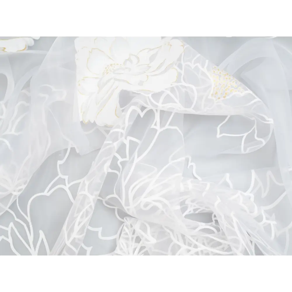 Фото 3 Тюль на шторной ленте Роза 3Д 300x250 см цвет белый Фото 3 Тюль на шторной ленте Роза 3Д 300x250 см цвет белый