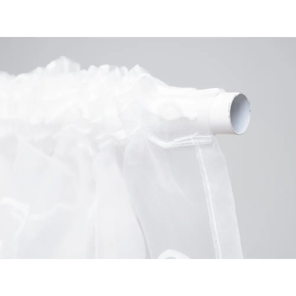 Фото 11 Тюль на шторной ленте Роза 3Д 300x250 см цвет белый Фото 11 Тюль на шторной ленте Роза 3Д 300x250 см цвет белый