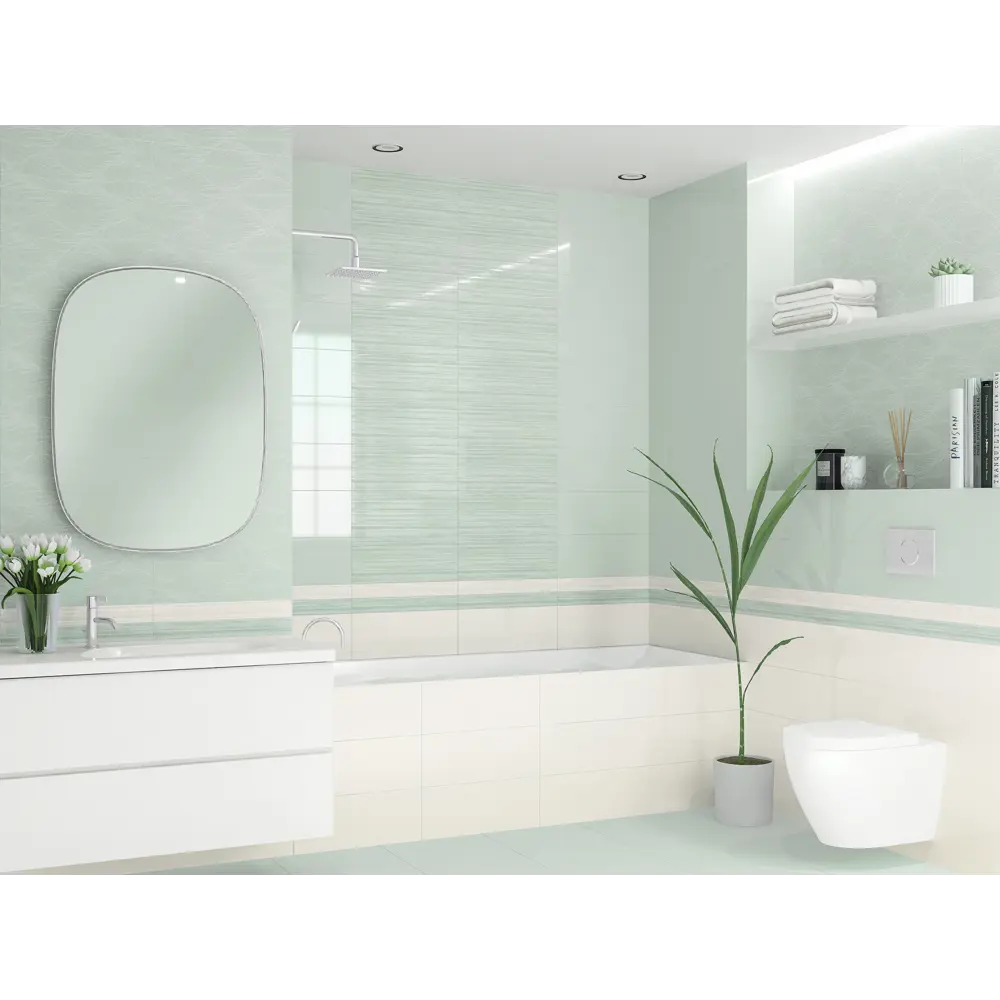 Фото 2 Декор настенный Azori Lounge Mint Linea 20.1x50.5 см глянцевый цвет ментоловый Фото 2 Декор настенный Azori Lounge Mint Linea 20.1x50.5 см глянцевый цвет ментоловый