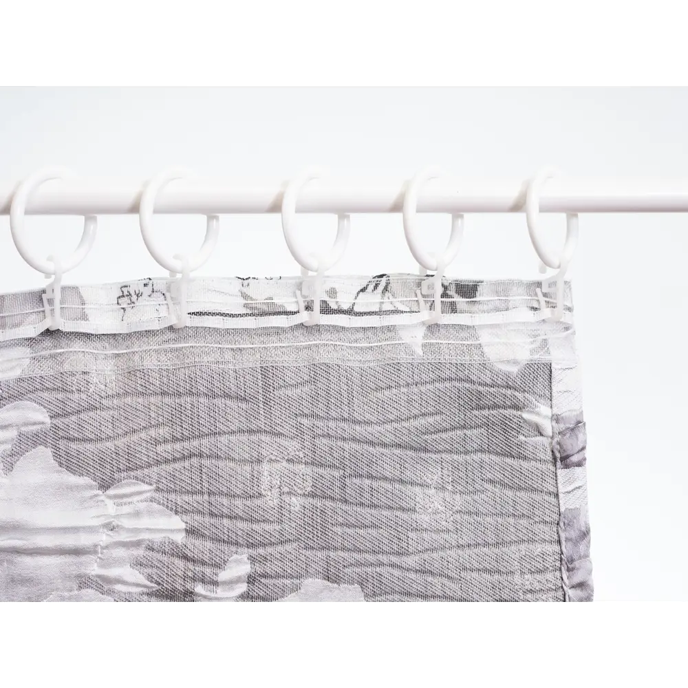 Фото 9 Штора на шторной ленте жаккард цветы 200x270 см цвет серый