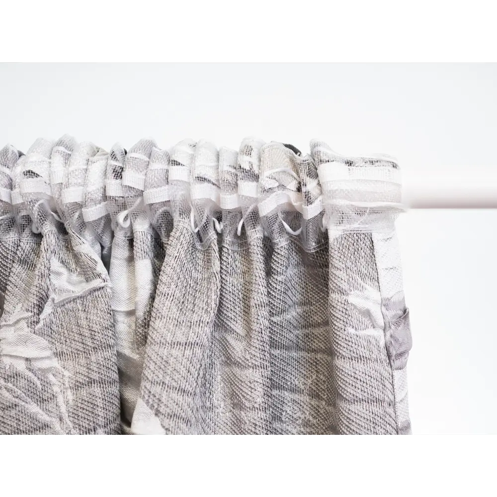 Фото 10 Штора на шторной ленте жаккард цветы 200x270 см цвет серый