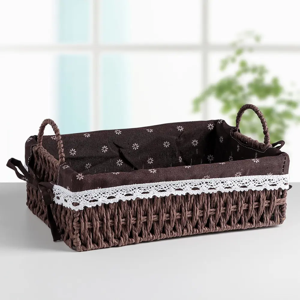 Фото Корзина Доляна 20.5x14.5x31 см бумага цвет коричневый