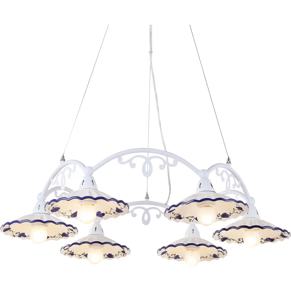Фото Люстра потолочная ARTE LAMP A6473LM-6WH 6 ламп 9 м² цвет белый Фото Люстра потолочная ARTE LAMP A6473LM-6WH 6 ламп 9 м² цвет белый