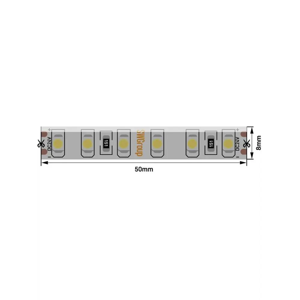 Фото 8 Светодиодная лента SWG SWG3120-24-9.6-W-65 120 диод/9.6 Вт/м 24 В IP65 5 м холодный белый свет Фото 8 Светодиодная лента SWG SWG3120-24-9.6-W-65 120 диод/9.6 Вт/м 24 В IP65 5 м холодный белый свет