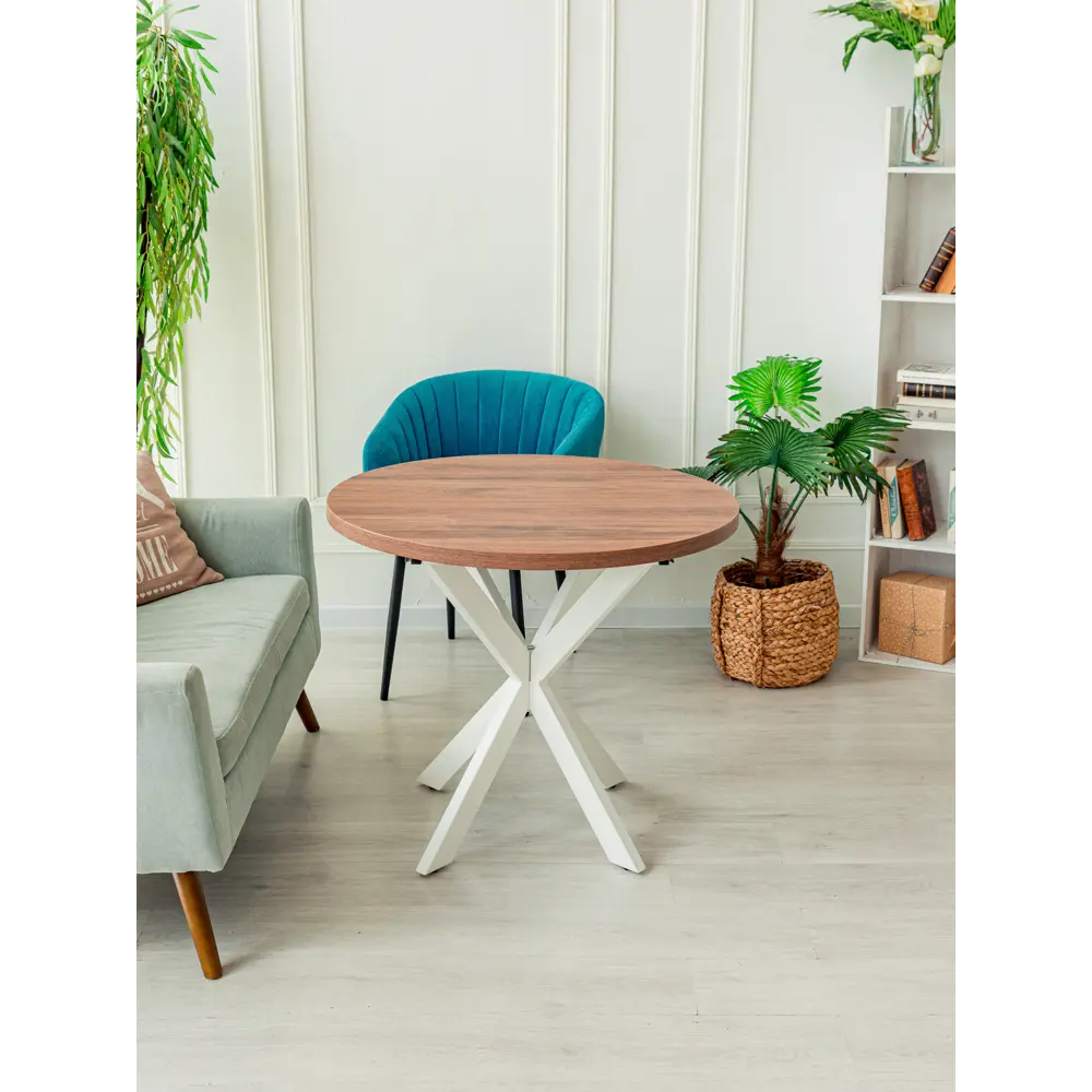 Фото 6 Кухонный стол Card&loft Sto-201-05-04-dubchatko круг 85x75 см ЛДСП цвет темно-коричневый Фото 6 Кухонный стол Card&loft Sto-201-05-04-dubchatko круг 85x75 см ЛДСП цвет темно-коричневый