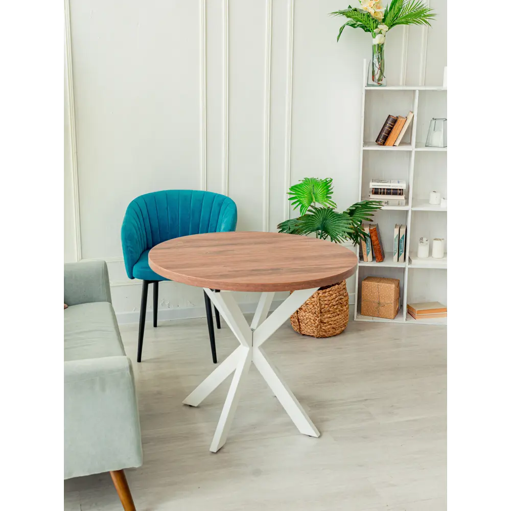 Фото 7 Кухонный стол Card&loft Sto-201-05-04-dubchatko круг 85x75 см ЛДСП цвет темно-коричневый Фото 7 Кухонный стол Card&loft Sto-201-05-04-dubchatko круг 85x75 см ЛДСП цвет темно-коричневый