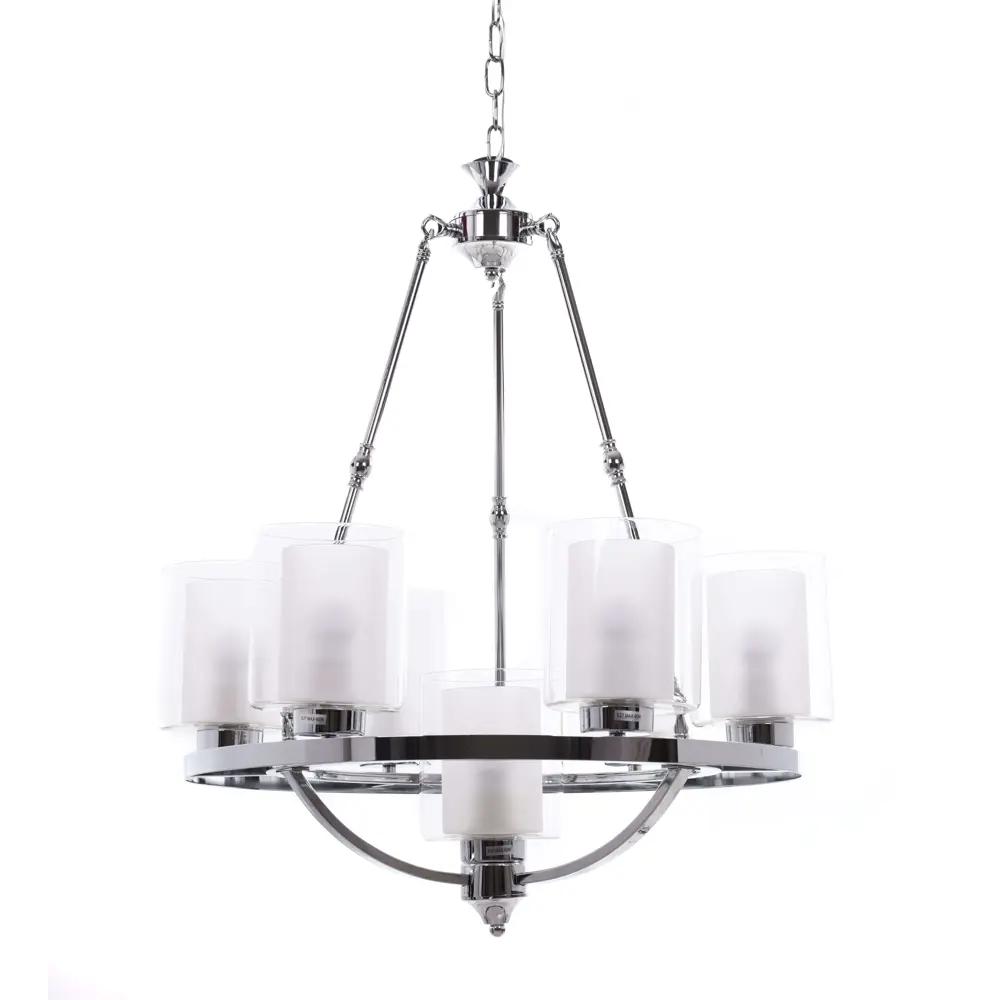 Фото 4 Люстра подвесная LUMINA DECO Santini LDP 1220-7 CHR+WT 7 ламп 21 м² цвет хром Фото 4 Люстра подвесная LUMINA DECO Santini LDP 1220-7 CHR+WT 7 ламп 21 м² цвет хром