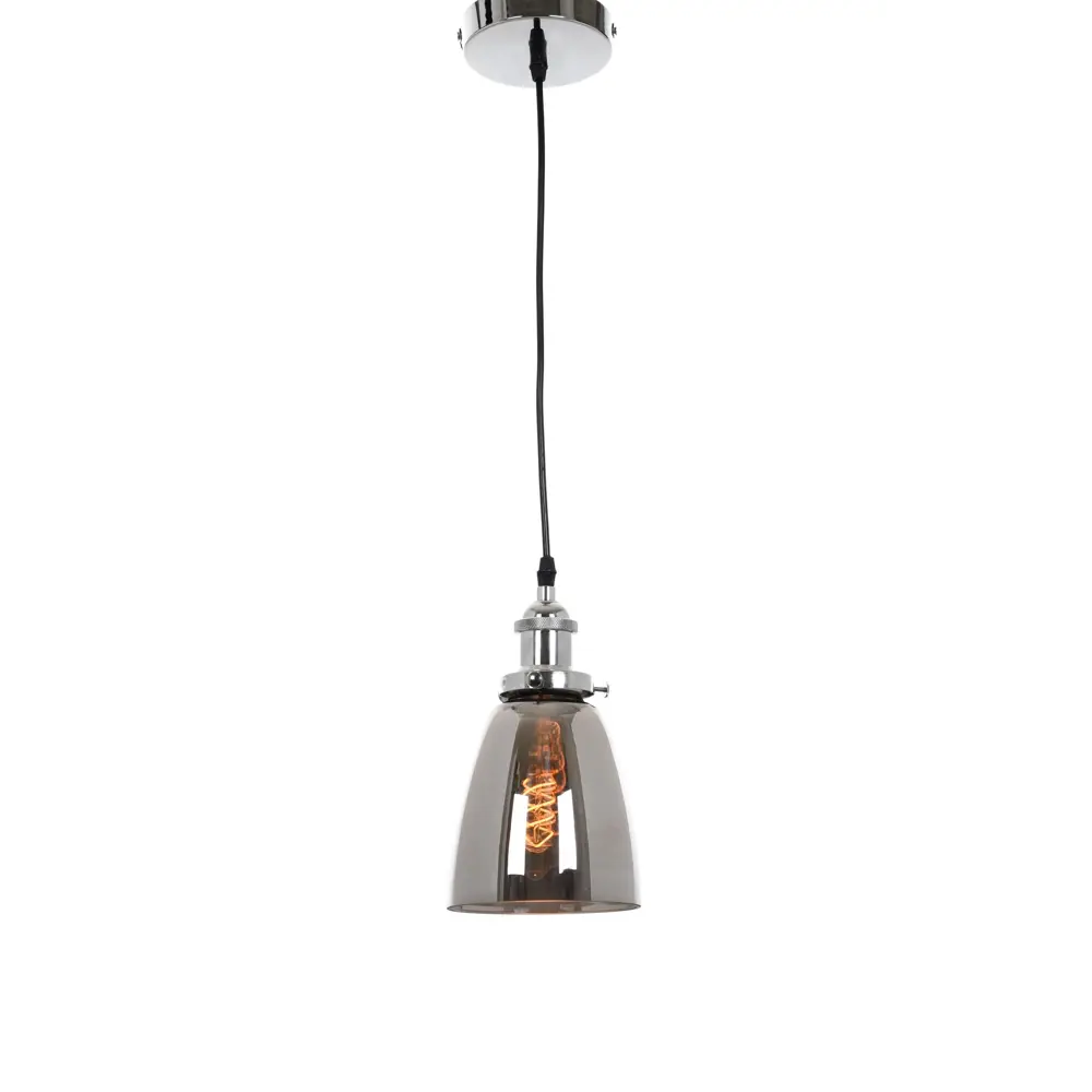 Фото 2 Светильник подвесной LUMINA DECO Fabi LDP 6800 CHR+GY 1 лампа 3 м² цвет дымно-серый Фото 2 Светильник подвесной LUMINA DECO Fabi LDP 6800 CHR+GY 1 лампа 3 м² цвет дымно-серый