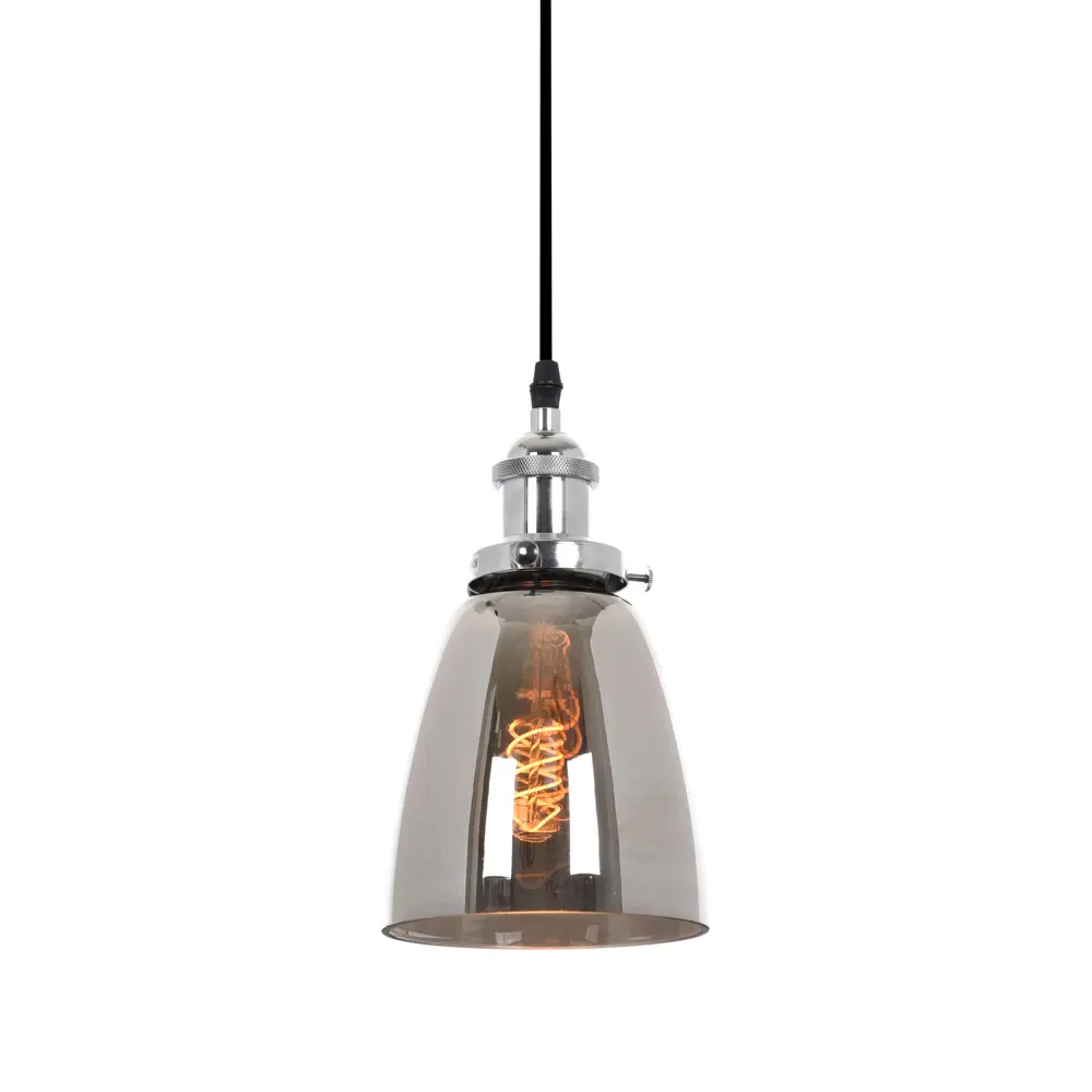 Фото 3 Светильник подвесной LUMINA DECO Fabi LDP 6800 CHR+GY 1 лампа 3 м² цвет дымно-серый Фото 3 Светильник подвесной LUMINA DECO Fabi LDP 6800 CHR+GY 1 лампа 3 м² цвет дымно-серый