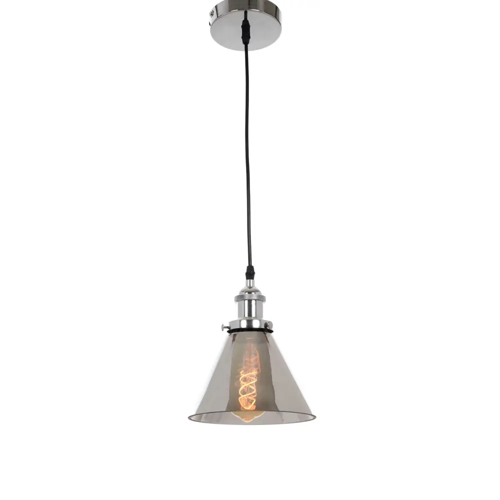 Фото Светильник подвесной LUMINA DECO Nubi LDP 6801 CHR+GY 1 лампа 3 м² цвет дымно-серый Фото Светильник подвесной LUMINA DECO Nubi LDP 6801 CHR+GY 1 лампа 3 м² цвет дымно-серый