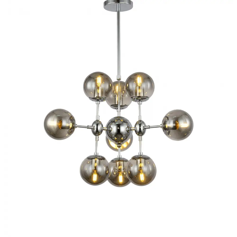 Фото 2 Светильник подвесной LUMINA DECO Gala LDP 7006-9 CHR 9 ламп 18 м² цвет дымно-серый Фото 2 Светильник подвесной LUMINA DECO Gala LDP 7006-9 CHR 9 ламп 18 м² цвет дымно-серый