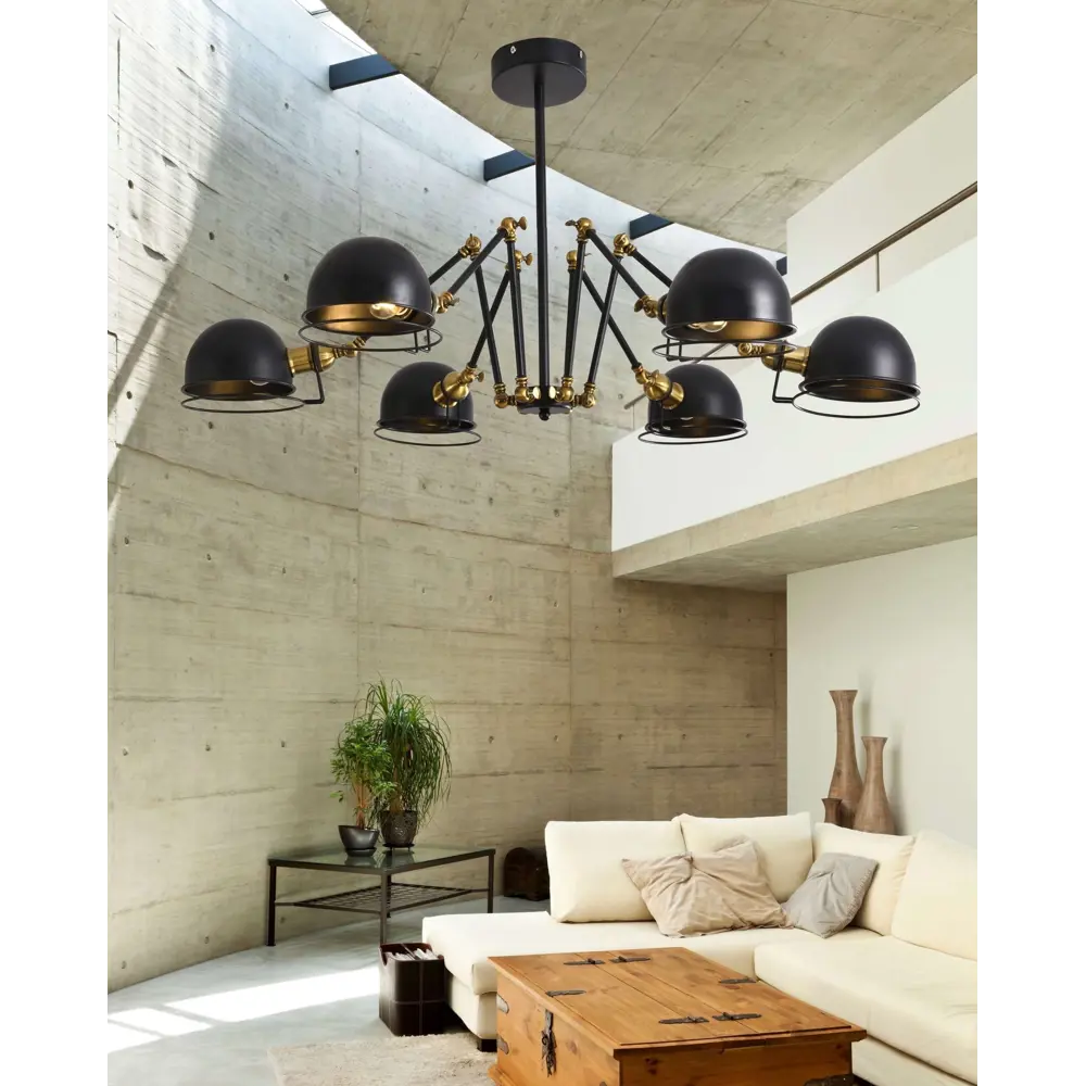 Фото 2 Светильник подвесной LUMINA DECO Valmonti LDP D015-6 BK 6 ламп 18 м² цвет черный Фото 2 Светильник подвесной LUMINA DECO Valmonti LDP D015-6 BK 6 ламп 18 м² цвет черный
