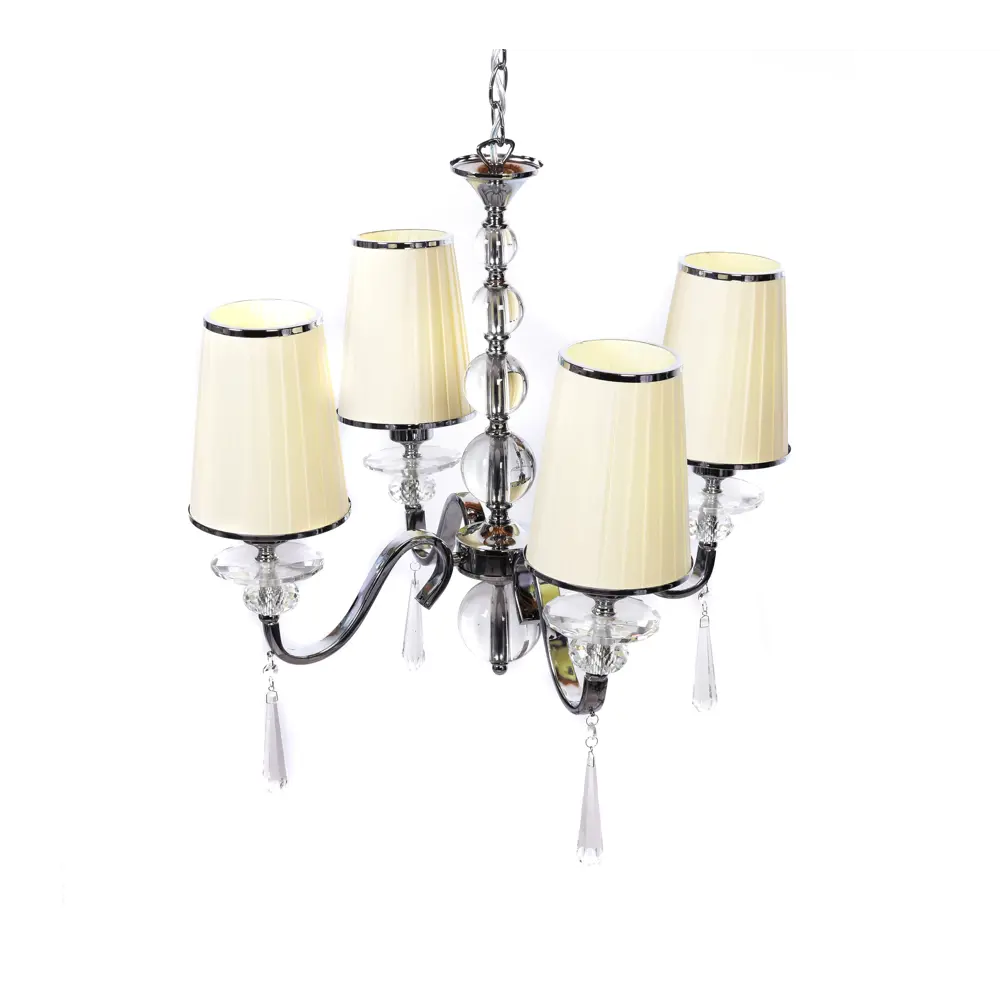 Фото 2 Люстра подвесная LUMINA DECO Federrica LDP 1158-4 KR 4 лампы 12 м² цвет бежевый Фото 2 Люстра подвесная LUMINA DECO Federrica LDP 1158-4 KR 4 лампы 12 м² цвет бежевый