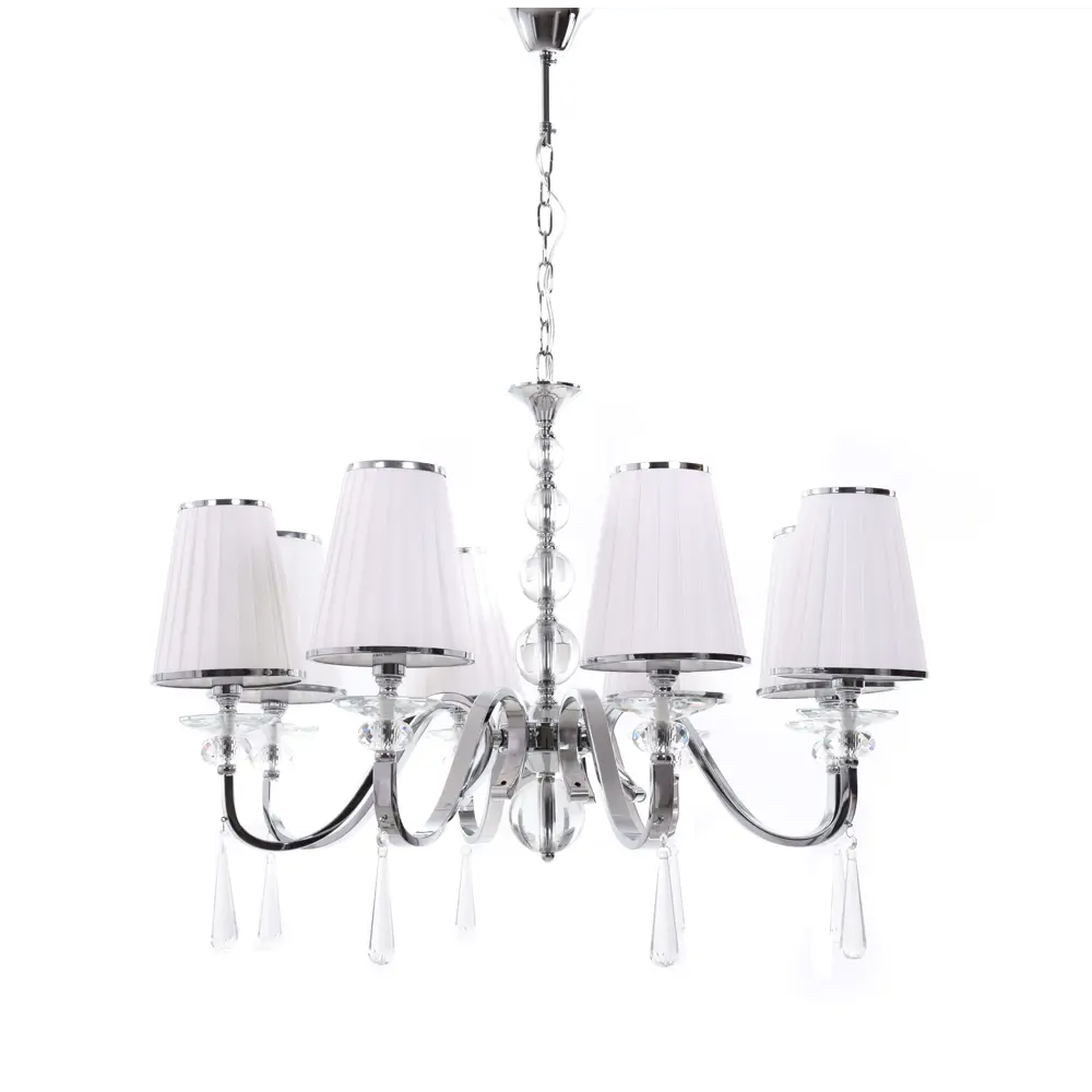 Фото Люстра подвесная LUMINA DECO Federrica LDP 1158-8 WT 8 ламп 24 м² цвет белый Фото Люстра подвесная LUMINA DECO Federrica LDP 1158-8 WT 8 ламп 24 м² цвет белый