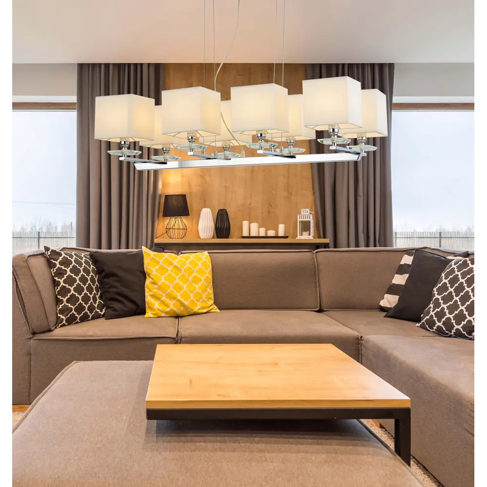 Фото 2 Люстра подвесная хрустальная Lumina Deco Fianelo LDP 1248-8 WT 8 ламп 24 м² цвет серый Фото 2 Люстра подвесная хрустальная Lumina Deco Fianelo LDP 1248-8 WT 8 ламп 24 м² цвет серый