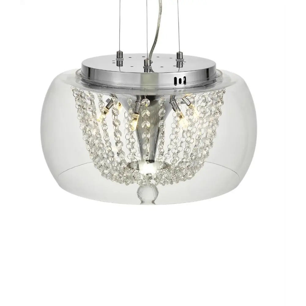 Фото 3 Светильник подвесной LUMINA DECO Disposa LDP 7018-400 PR 5 ламп 9 м² цвет прозрачный Фото 3 Светильник подвесной LUMINA DECO Disposa LDP 7018-400 PR 5 ламп 9 м² цвет прозрачный