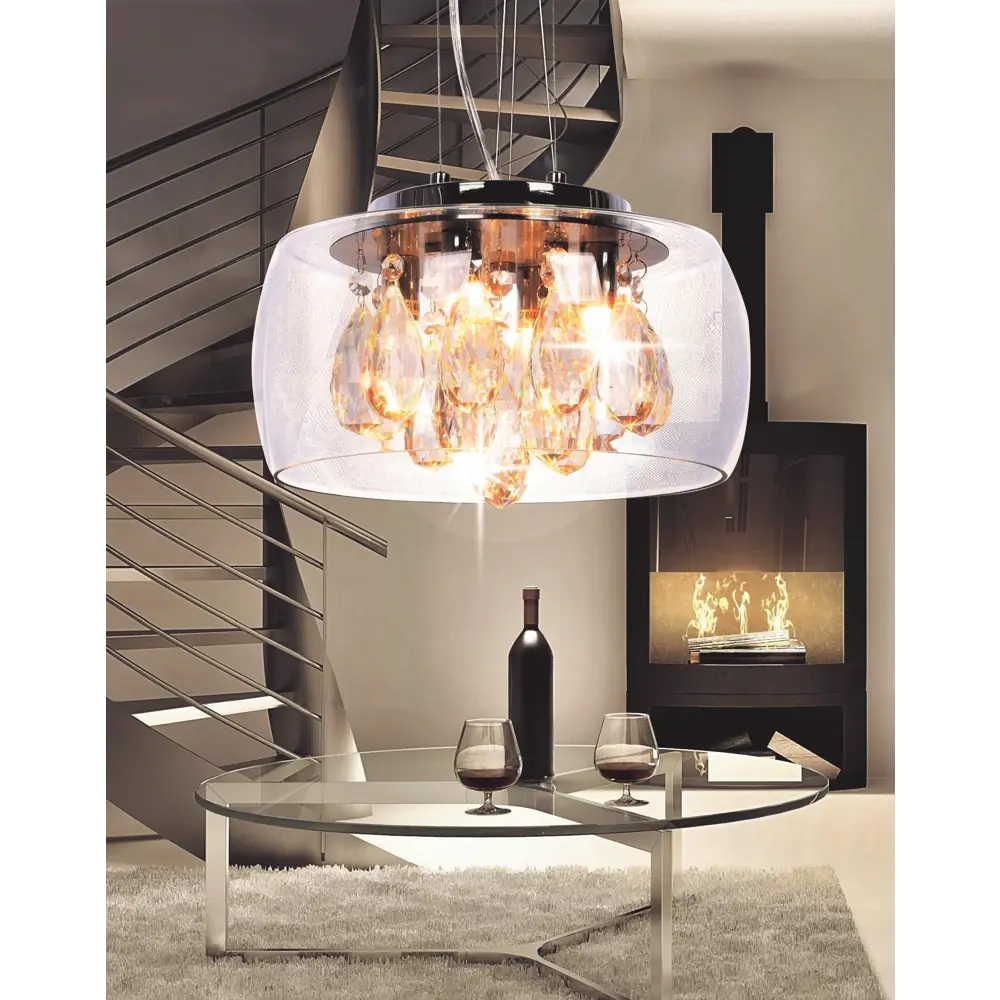 Фото 5 Светильник подвесной LUMINA DECO Tosso LDP 8066-300 PR 4 лампы 6 м² цвет прозрачный Фото 5 Светильник подвесной LUMINA DECO Tosso LDP 8066-300 PR 4 лампы 6 м² цвет прозрачный