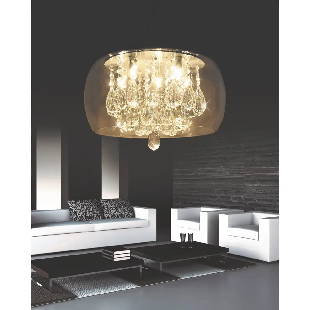 Фото 4 Светильник подвесной LUMINA DECO Tosso LDP 8066-400 PR 6 ламп 9 м² цвет прозрачный Фото 4 Светильник подвесной LUMINA DECO Tosso LDP 8066-400 PR 6 ламп 9 м² цвет прозрачный
