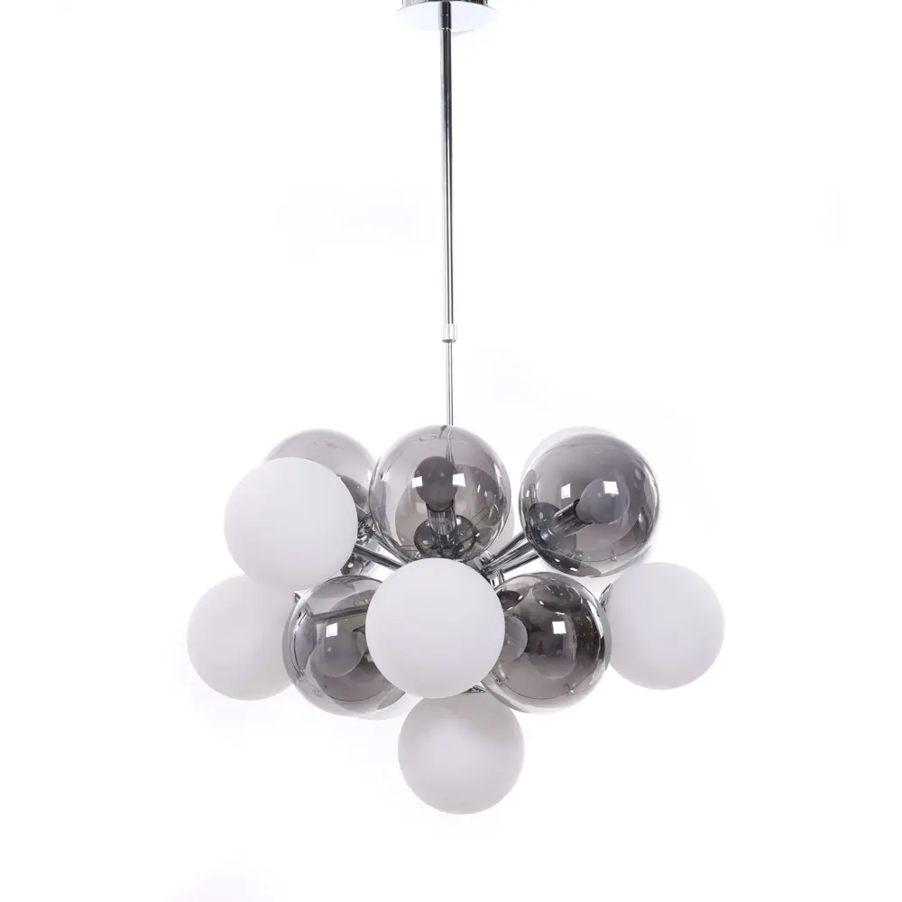Фото Светильник подвесной LUMINA DECO Neopsis LDP 1137-17 WT+CHR 17 ламп 25 м² цвет хром Фото Светильник подвесной LUMINA DECO Neopsis LDP 1137-17 WT+CHR 17 ламп 25 м² цвет хром