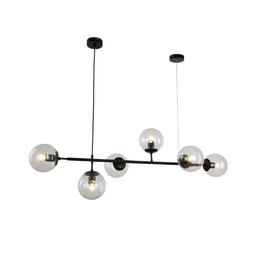 Фото Светильник подвесной LUMINA DECO Ceredo LDP 6034-6 BK 6 ламп 15 м² цвет черный Фото Светильник подвесной LUMINA DECO Ceredo LDP 6034-6 BK 6 ламп 15 м² цвет черный