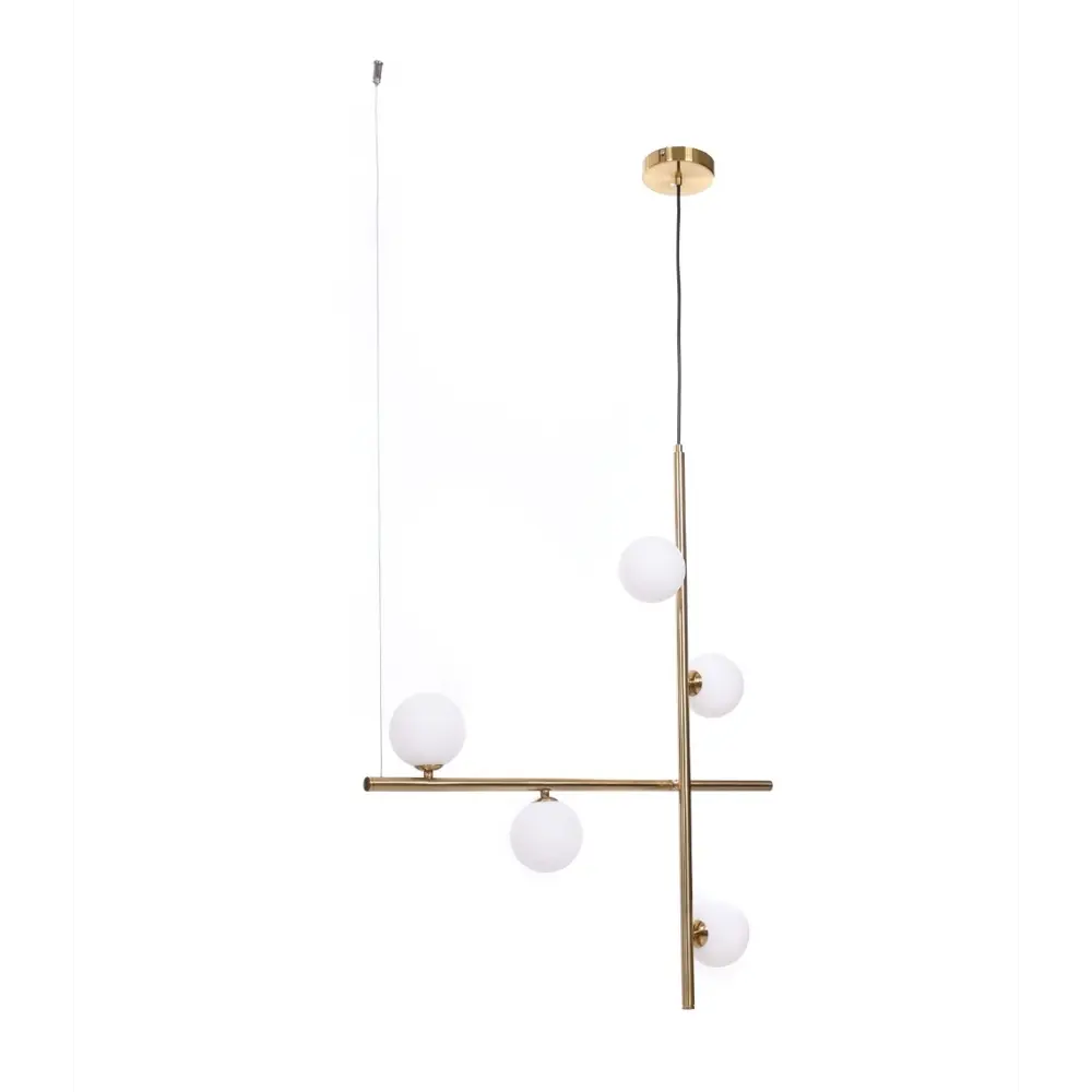 Фото 3 Светильник подвесной LUMINA DECO Rianza LDP 6044-5 MD 5 ламп 15 м² цвет золото Фото 3 Светильник подвесной LUMINA DECO Rianza LDP 6044-5 MD 5 ламп 15 м² цвет золото